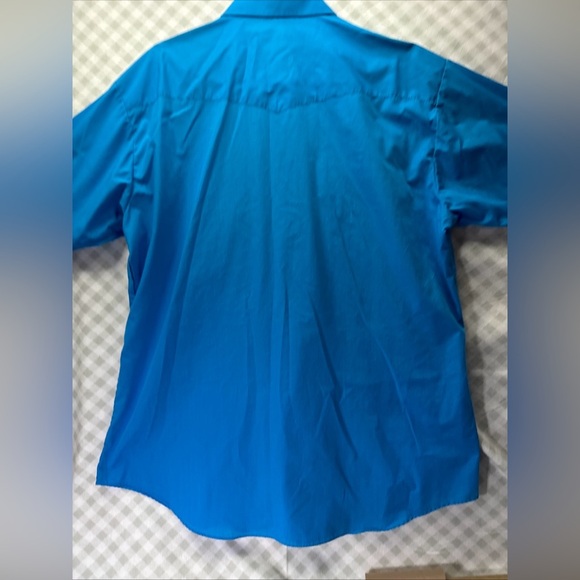 Vintage Sheplers Western Shirt Men's XL 18-37 Blue Cowboy Long Sleeve Pearl Snap - Picture 2 of 6